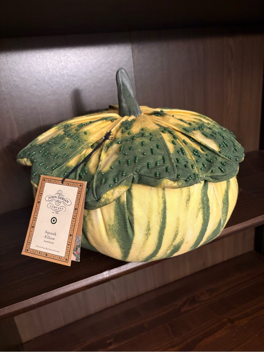 NWT John Derian limited edition embellished squash pillow